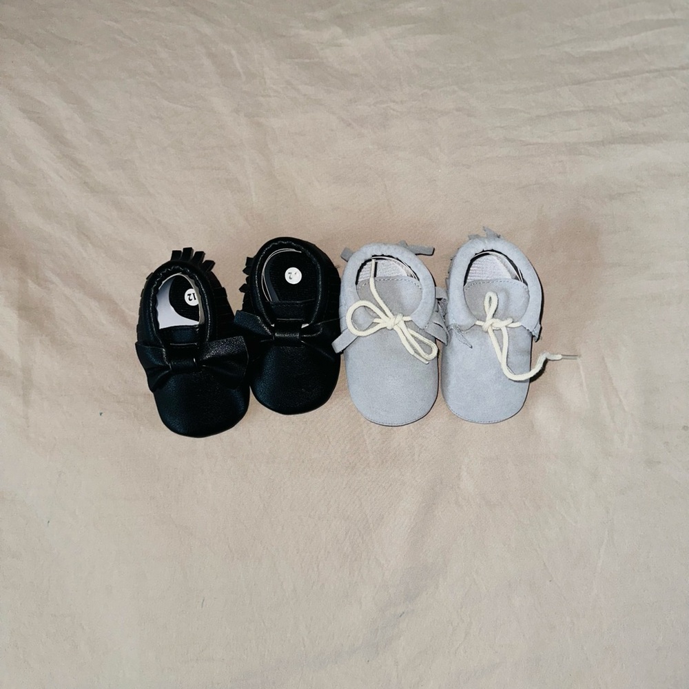 NEW Baby Crib Shoes 12m 12 Month 1 Year Girl Boy Neutral Moccs
